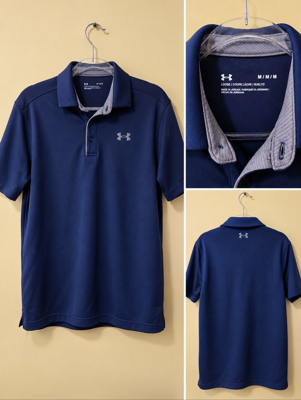 Under Armour Men’s Medium Loose Fit Navy Blue Performance Polo Shirt